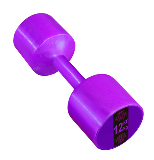 Гантель с пластиковым покрытием Streda Home 12 кг (1 шт) Purple