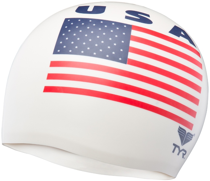 Шапочка для плавания TYR Usa Silicone Swim Cap