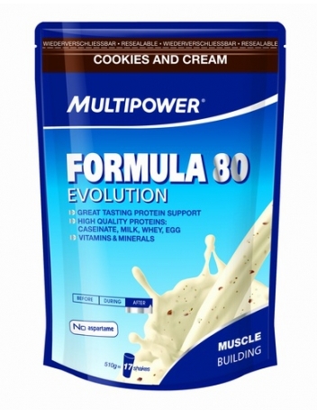 Multipower Высокобелковая сухая смесь Formula 80 Evolution, 510 грамм