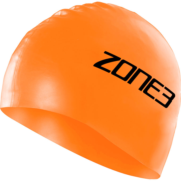 Шапочка для плавания ZONE3 Silicone Swim Cap Hi Vis Orange