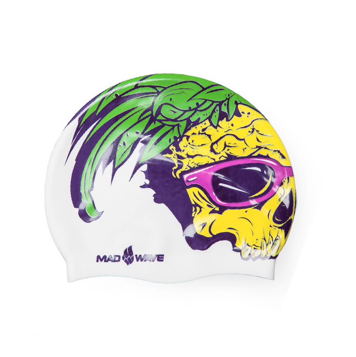 Шапочка для плавания MadWave Silicone Pineapple Skull