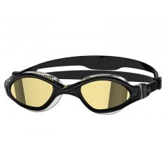 Очки для плавания ZOGGS Tiger LSR+ Titanium Mirror, Black/Gold