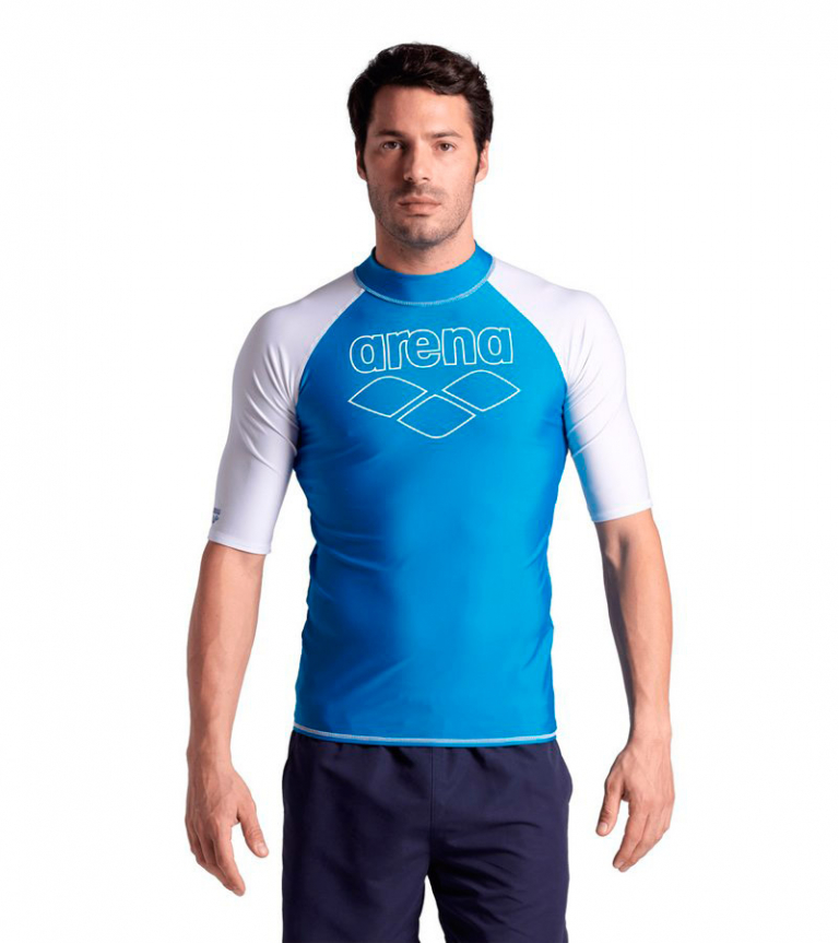 Гидромайка для плавания мужская с коротким рукавом Arena Graphic Short-Sleeve Rash Vest