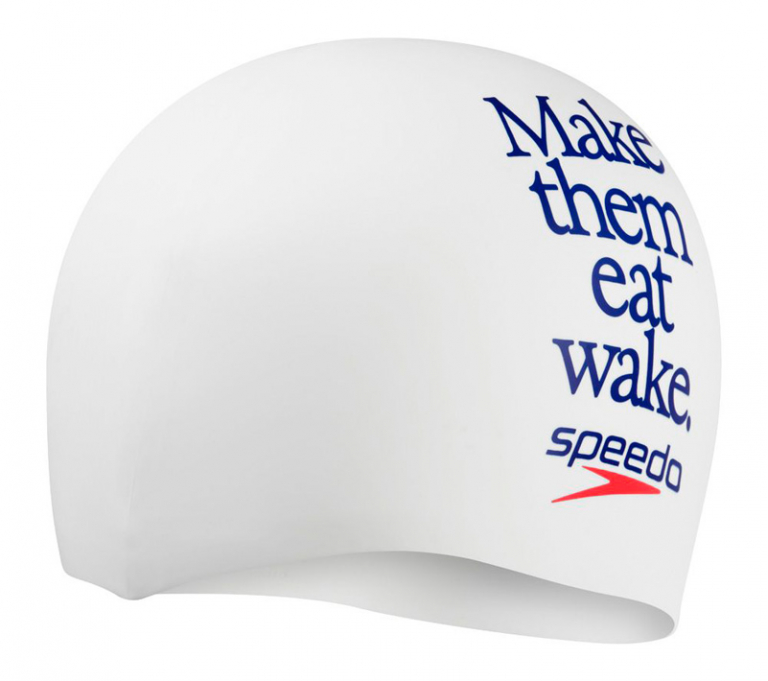 Шапочка для плавания Speedo Eat Wake Slogan Printed Silicone Swimcap
